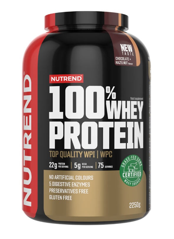 Nutrend 100% baltymų milteliai šokolado ir lazdyno riešuto skoniu