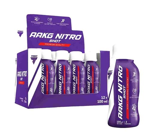 Trec Nutrition AAKG Nitro Shot, Wild Strawberry - 12 vnt. sporto gėrimas