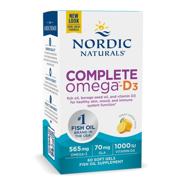 Nordic Naturals Täydellinen Omega-D3, 565 mg Sitruuna - 120 kapselia