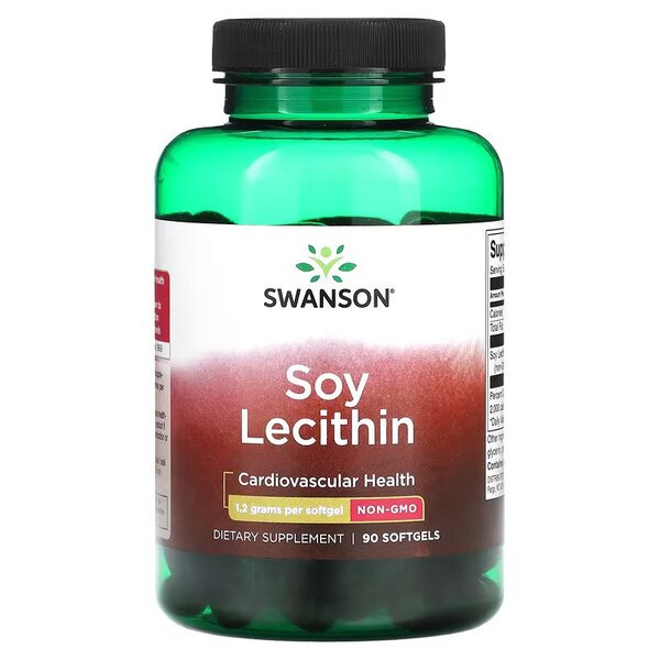 Swanson sojų lecitinas, 1200mg, 90 kapsulių, sveikatos papildas