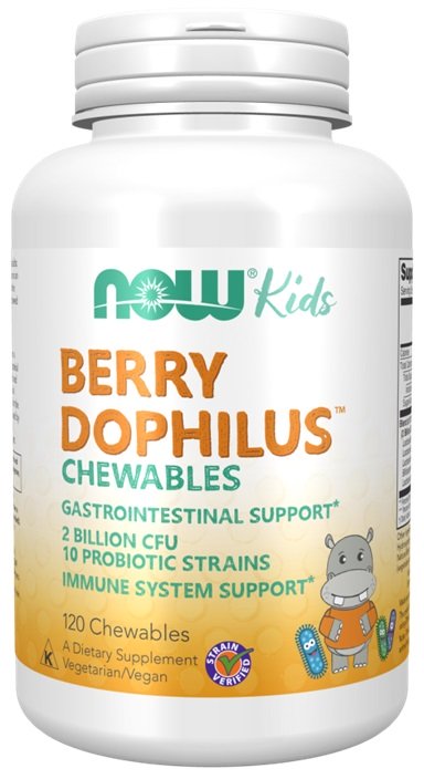 NOW Foods BerryDophilus Kids Chewables - 120 kramtomųjų tablečių
