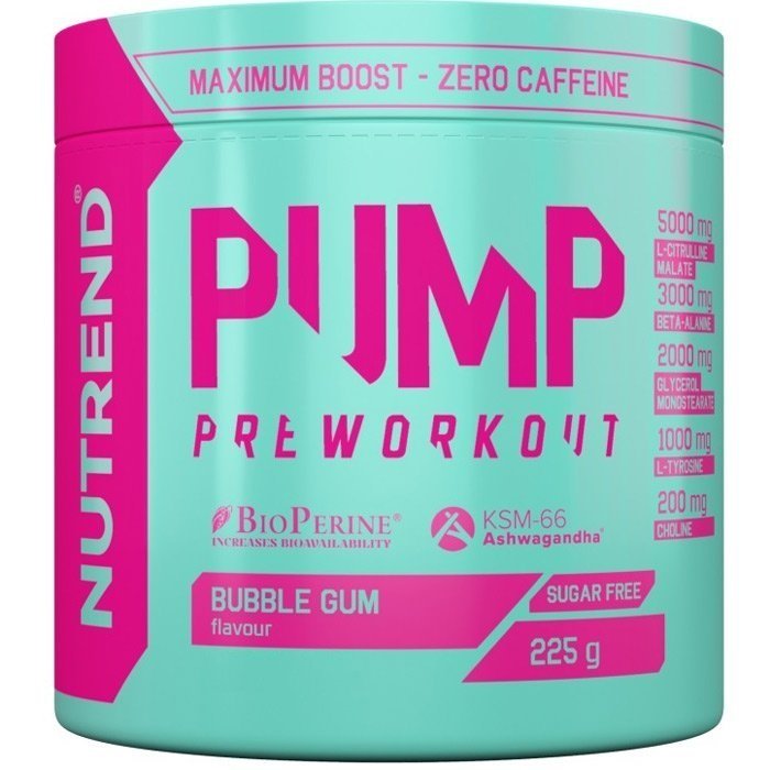 Nutrend Pump Pre-Workout, Bubble Gum - 225 g maisto papildas sportui