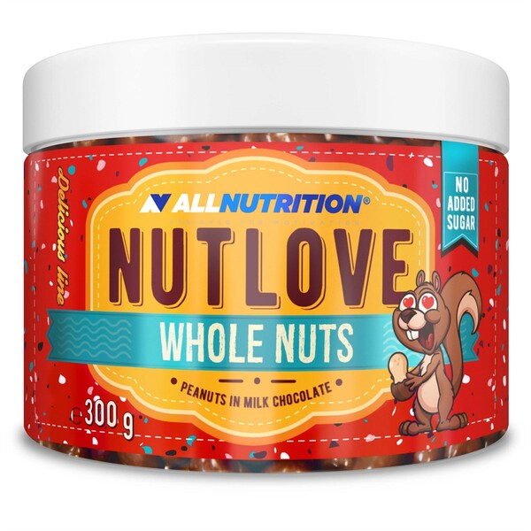Allnutrition Nutlove riešutai su pieno šokoladu, 300 g