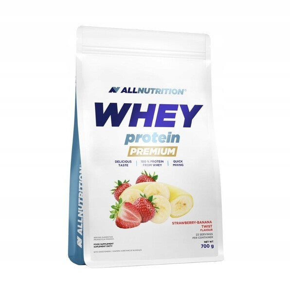 Allnutrition heraproteiini Premium, mansikka-banaanikierre - 700 grammaa