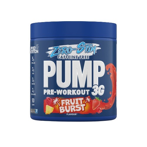 Applied Nutrition Pump 3G Pre-Workout, vaisių skonio, be stimuliatorių, 375 g