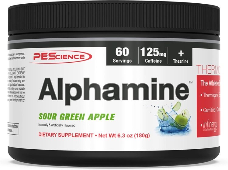 PEScience Alphamine, Sour Green Apple - 180 g maisto papildas