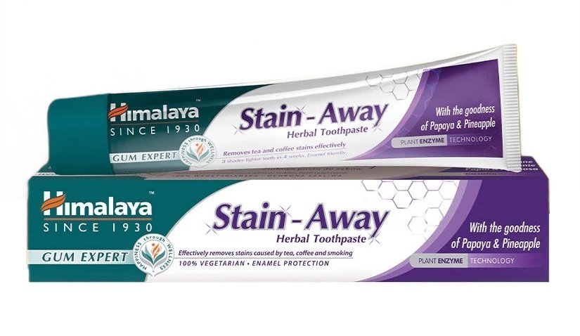 Himalaya Stain-Away dantų pasta 75 ml, žolelių produktas, burnos higienai