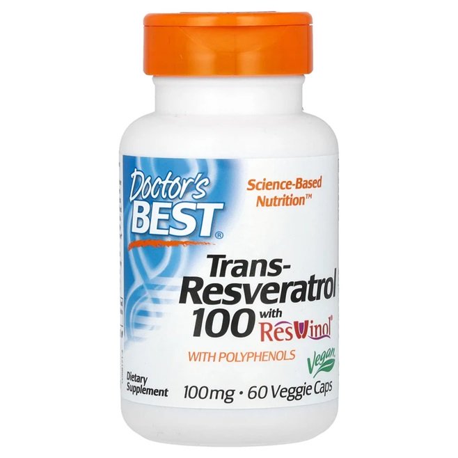 Doctor's Best Trans-Resveratroli ResVinolilla, 100 mg - 60 kapselia