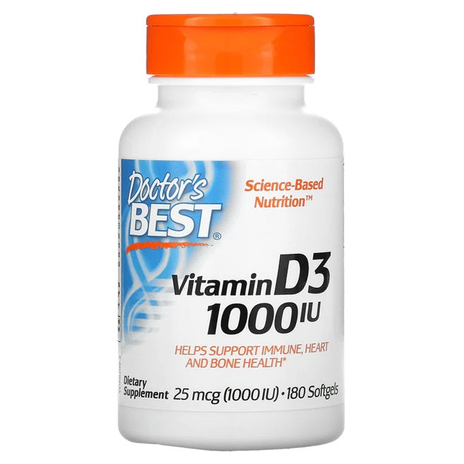 Doctor's Best D3-vitamiini, 1000 IU - 180 kapselia