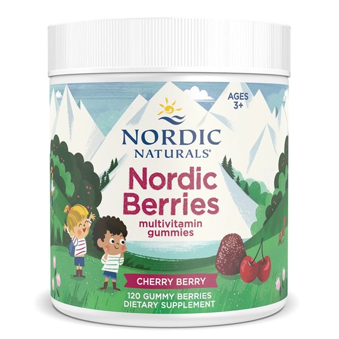 Nordic Naturals Nordic Berries -monivitamiini, kirsikkamarja - 120 nallekarkkia