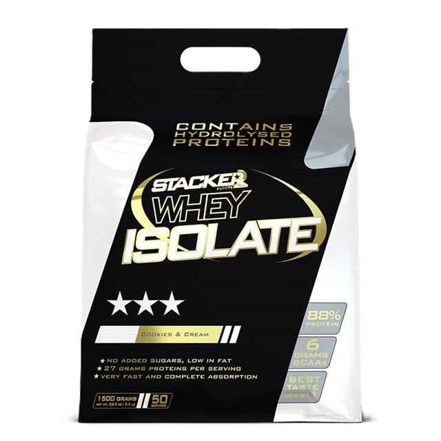 Stacker2 Europe Whey Isolate, Cookies & Cream, baltymų milteliai, sporto papildas