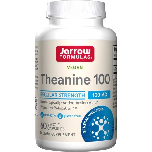 Jarrow Formulas Theanine, 100mg - 60 kapsulių, nervų sistemai