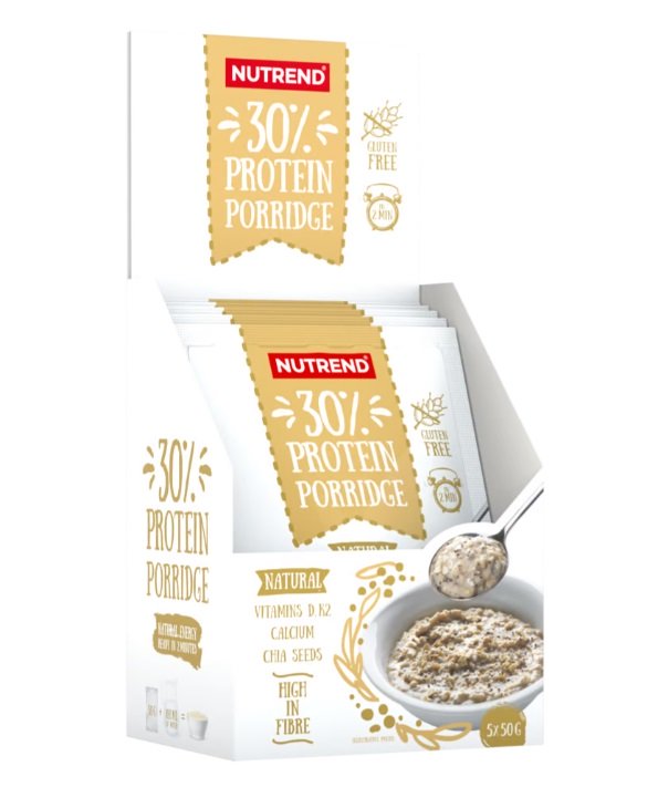 Nutrend 30% baltymų košė, natūrali, 5x50g