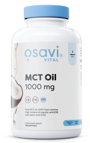 Osavi MCT Oil, 1000mg - 180 kapsulių, maisto papildas, geriamieji aliejai