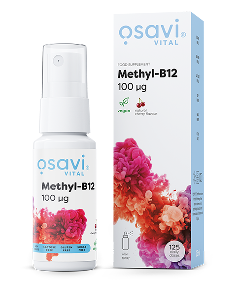 Osavi Methyl-B12 skystas papildas, 100mcg, vyšnių skonio