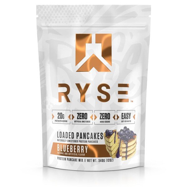 RYSE Loaded Protein Pancakes, Blueberry - 340 gramų