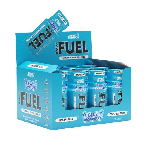 Maisto papildas Bodyfuel energijos šūviai, mėlyna avietė, 12 vnt., e-komercijos kategorijai
