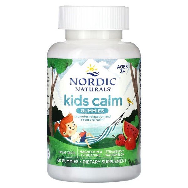 Nordic Naturals Kids Calm -karkit, mansikka-vesimeloni - 60 karkkia