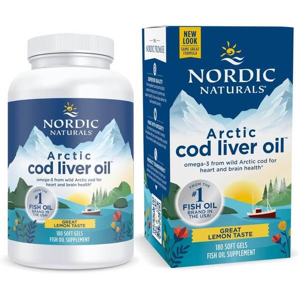 Nordic Naturals arktinen kalanmaksaöljy, 750 mg sitruuna - 180 kapselia