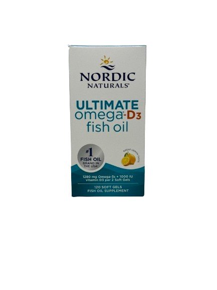 Nordic Naturals Ultimate Omega-D3 -kalaöljy, 1280 mg sitruuna - 120 kapselia
