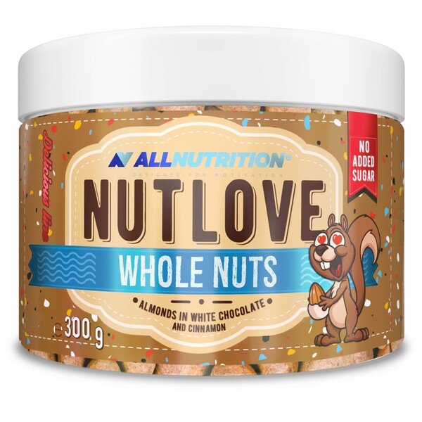Allnutrition Nutlove riešutai, balto šokolado ir cinamono