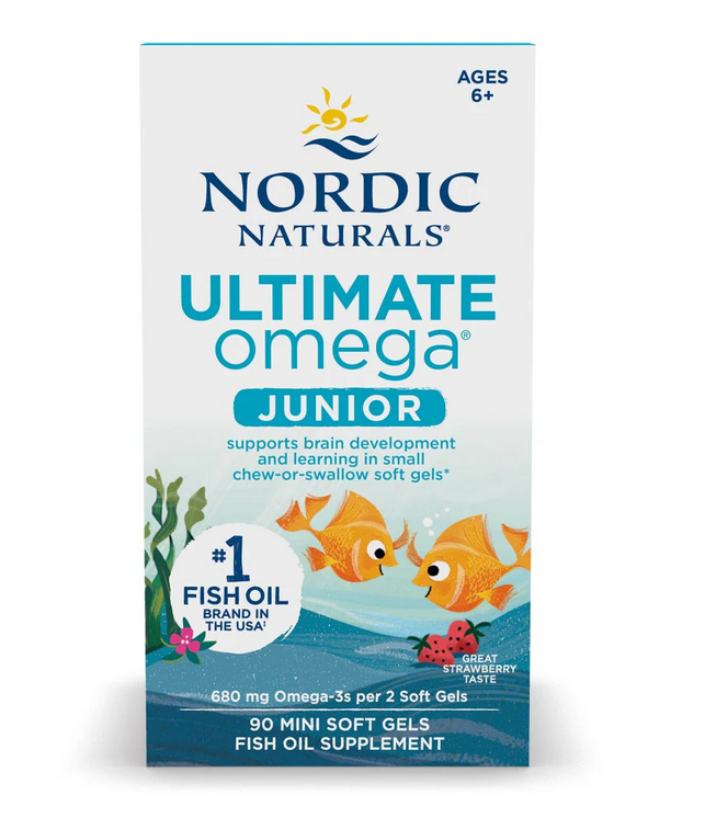 Nordic Naturals Ultimate Omega -kalaöljy Junior, 680 mg mansikka - 90 kapselia
