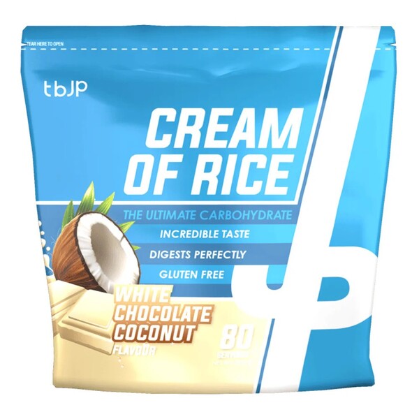 Trained by JP Cream of Rice, White Chocolate Coconut - 2000 gramų, maisto papildas