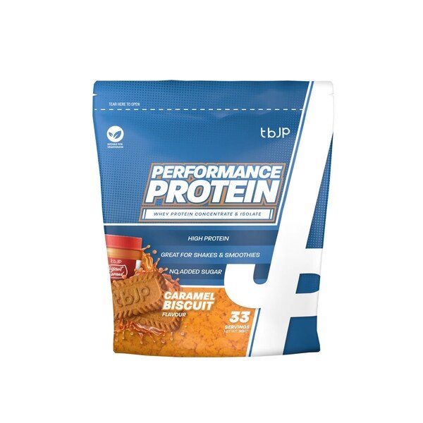 Trained by JP Performance Protein, Caramel Biscuit - 1000 gramų, sporto papildas