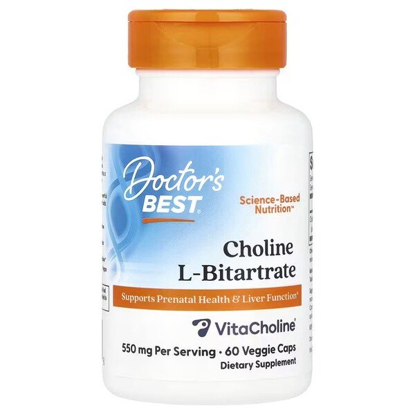 Doctor's Best Choline L-Bitartrate, 550mg - 60 kapsulių
