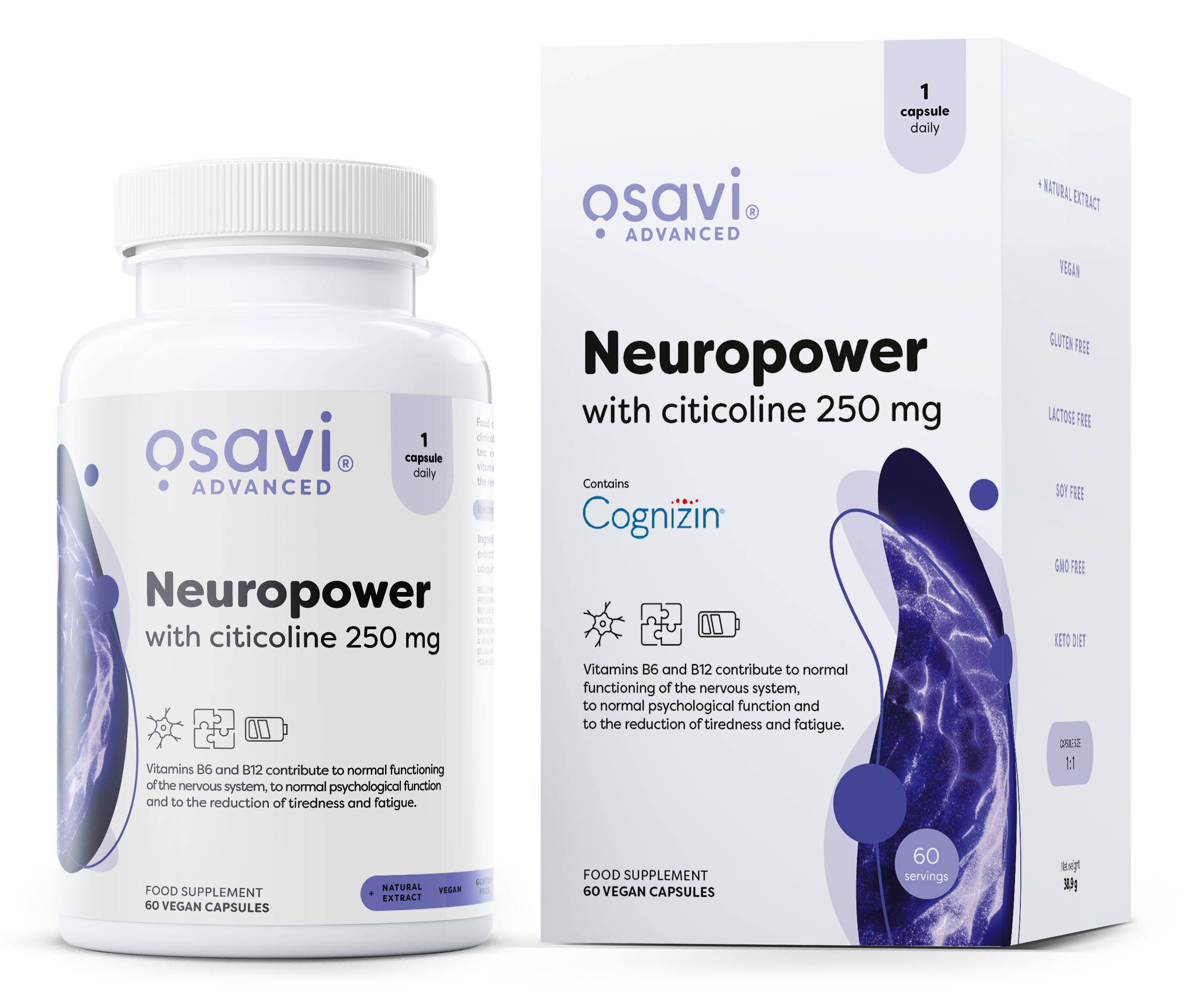 Osavi Neuropower su citikolinu, 250 mg, kapsulės