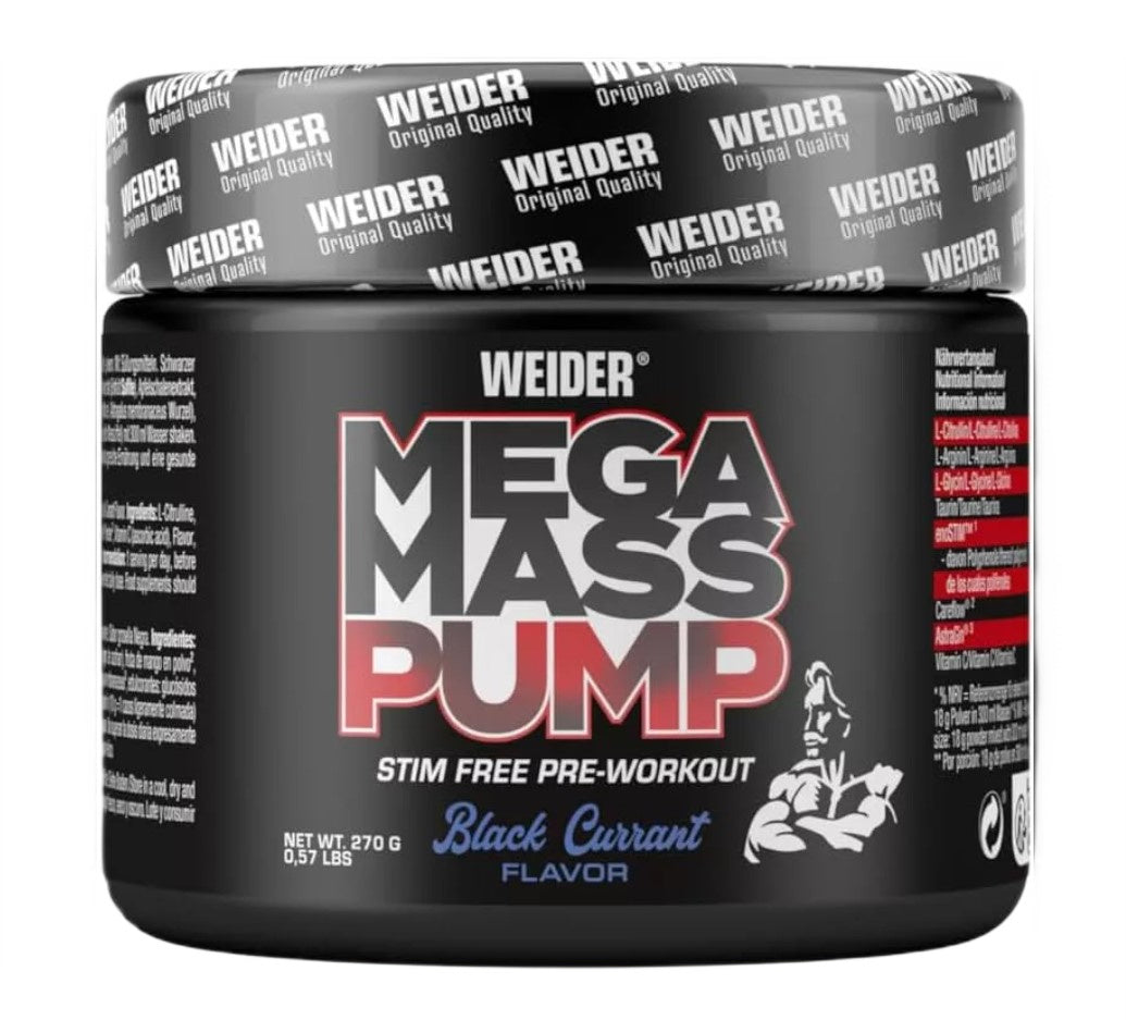 Weider Mega Mass Pump, juodųjų serbentų skonio maisto papildas, sporto papildas