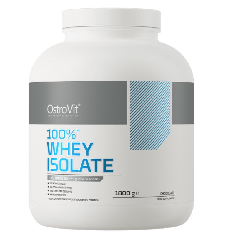 OstroVit 100% Whey Isolate, Chocolate - 1800 g maisto papildas