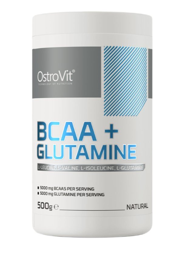 OstroVit BCAA + Glutamine, Natural - 500 gramų maisto papildas