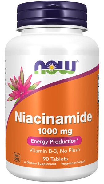 NOW Foods Niasiiniamidi, 1000 mg - 90 tablettia