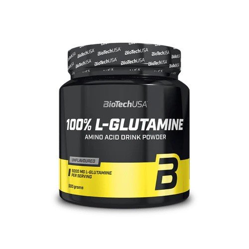 BioTechUSA 100 % L-glutamiinia, maustamaton - 500 grammaa