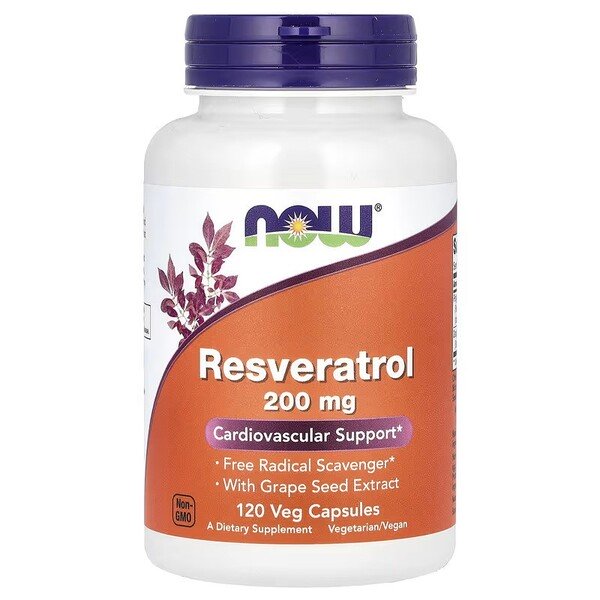NOW Foods Resveratroli, 200 mg - 120 kapselia