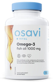 Osavi Omega-3 žuvų aliejus, 1000 mg, citrinos skonio, maisto papildas, 120 kapsulių