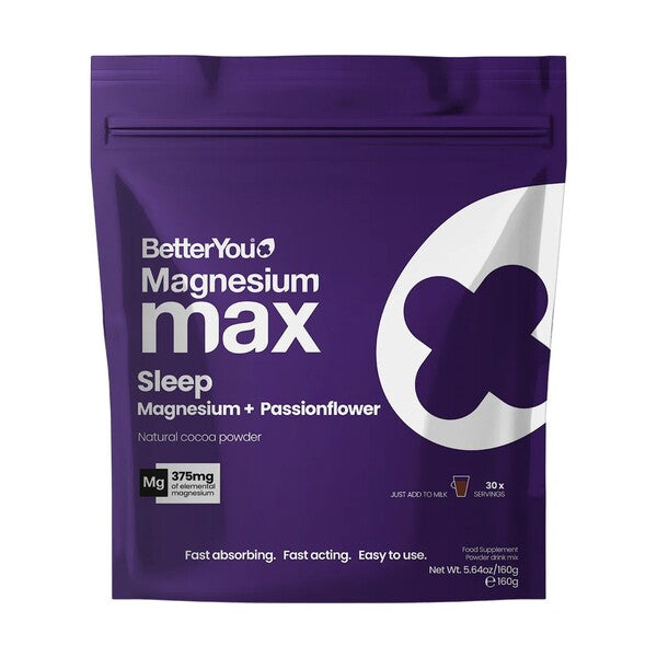 BetterYou Magnesium Max Sleep, luonnollinen kaakao - 160 grammaa