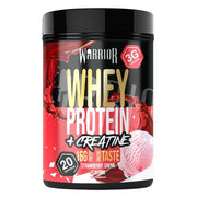 Baltymų ir kreatino papildas, braškių kremas, 500 g