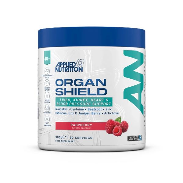 Applied Nutrition Agewell 40+ Organ Shield, Raspberry - 300 g maisto papildas
