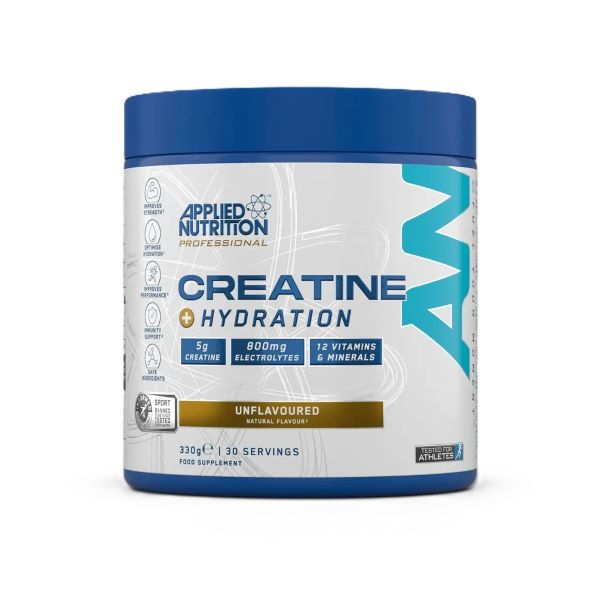 Applied Nutrition kreatino hidratacija, be skonio, 330 g