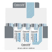 OstroVit Magnesium Kalium + B6-shotti, Sitruuna-Lime-Viinirypäle - 20 x 80 ml.