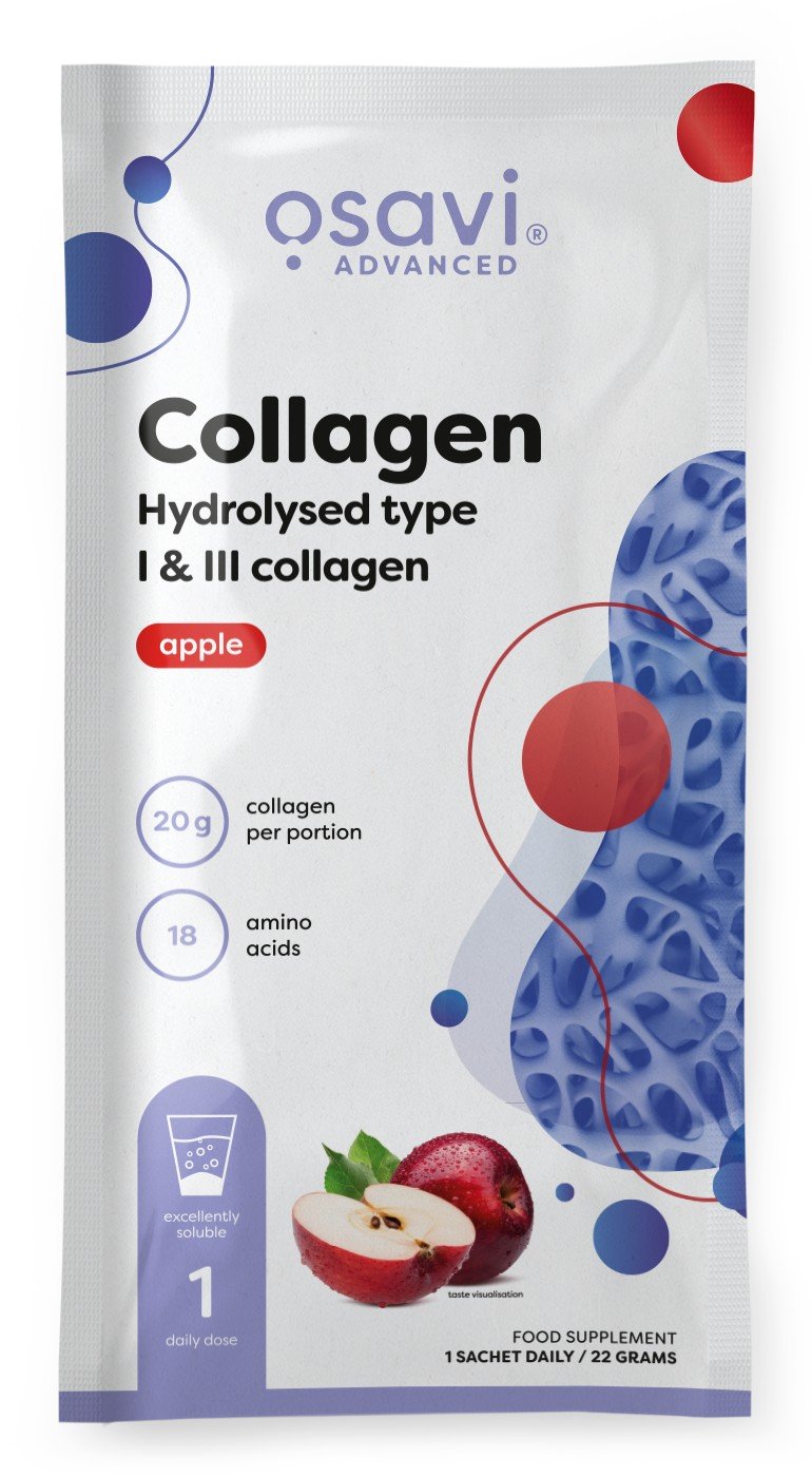 Osavi kolageno hydrolyzuotas obuolio skonio, maisto papildas, 22 g
