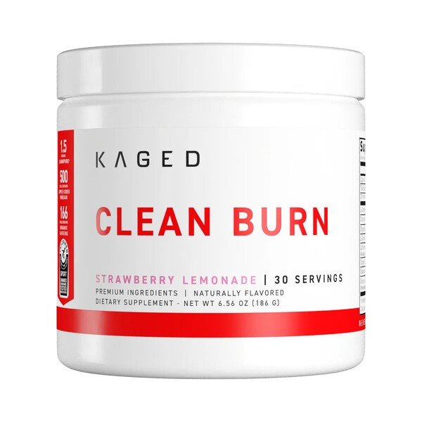 Kaged Muscle Clean Burn milteliai, braškių limonado - 186 g