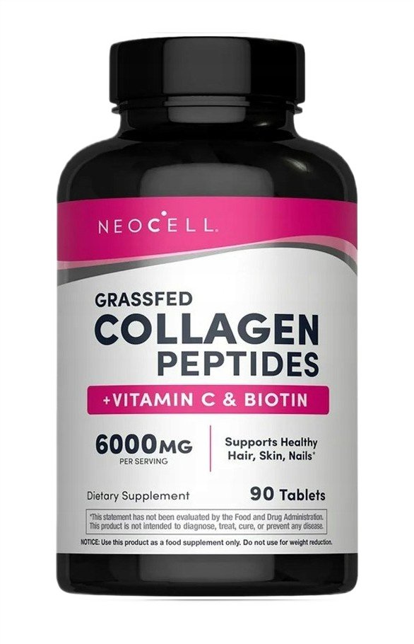 NeoCell kolageno peptidai su vitaminu C ir biotinu, 90 tablečių