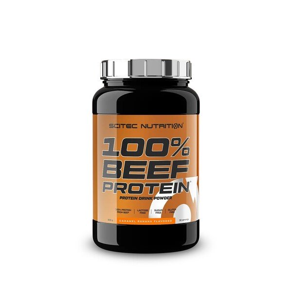 SciTec 100 % naudanlihaproteiinia, karamelli-banaani - 900 grammaa