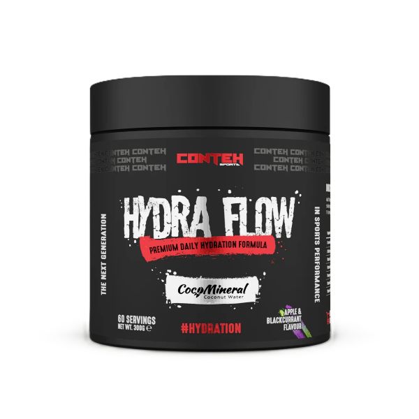 Conteh Sports Hydra Flow, obuolių ir juodųjų serbentų, 300 g, elektrolitai