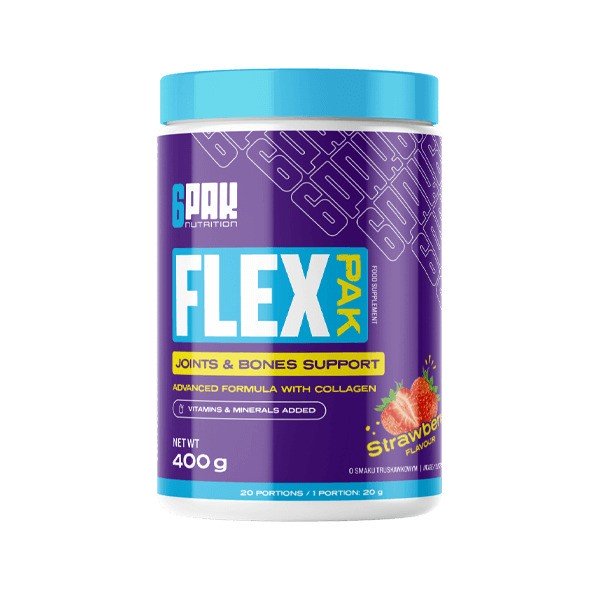 6PAK Flex Pak, mansikka - 400 grammaa