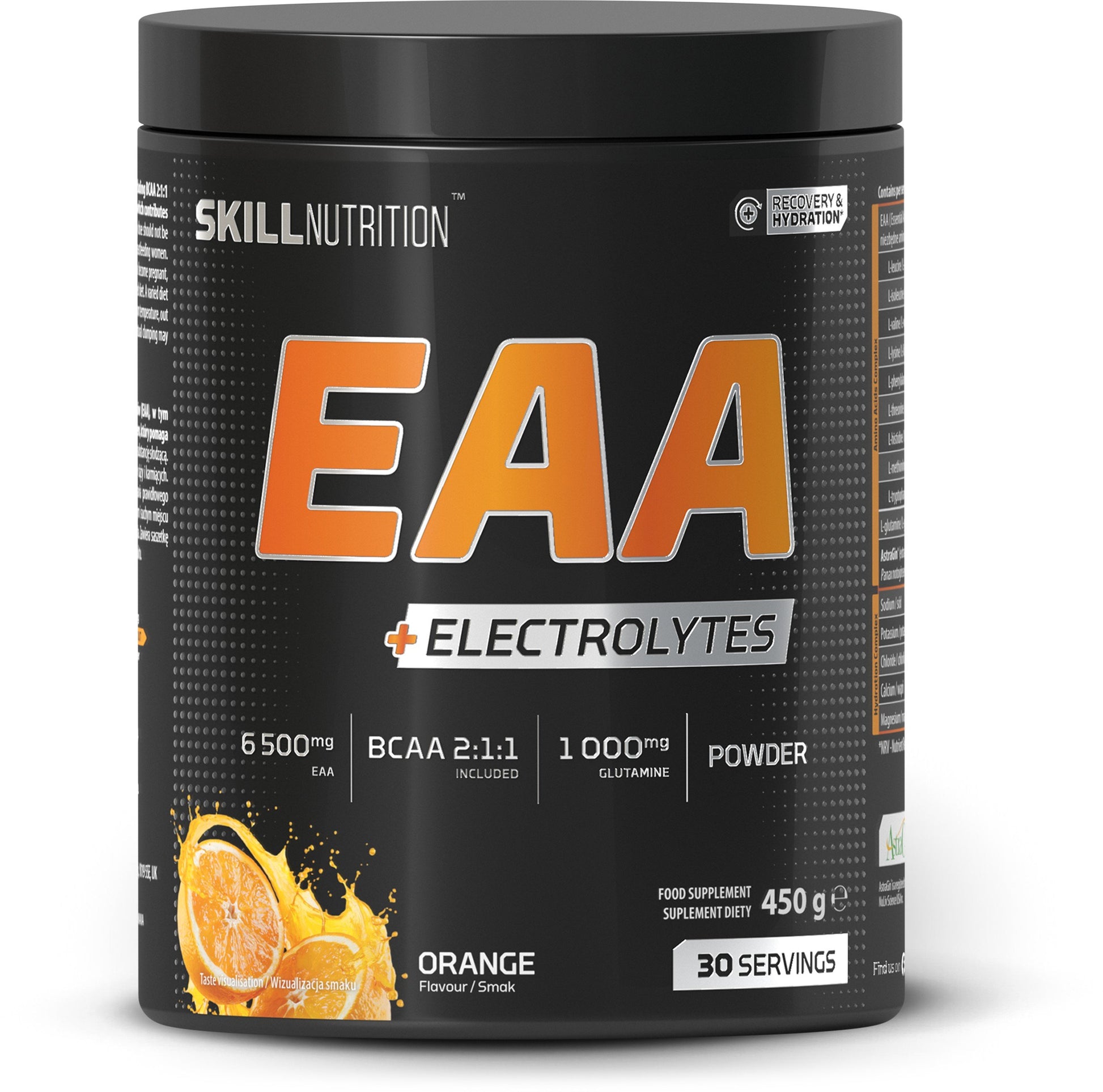 Skill Nutrition EAA + Elektrolitai apelsinų skonis, 450 g