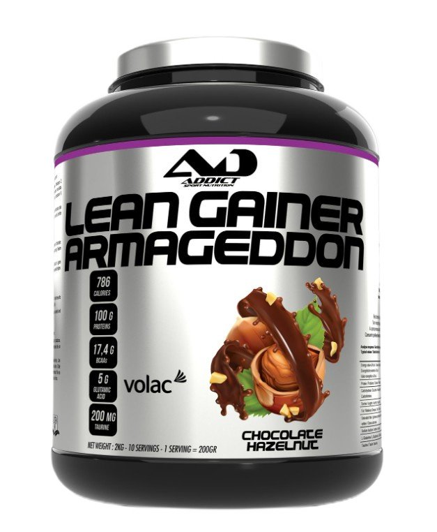 Addict Sport Nutrition Lean Gainer Armageddon, suklaa- ja hasselpähkinäjauhe - 2000 grammaa